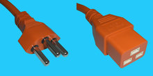 Netzkabel T23/C19, 16A orange 3m, 1,5mm²