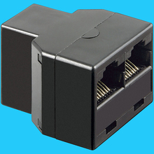 8P8C Y-Modularadapter RJ45, 1:1 schwarz