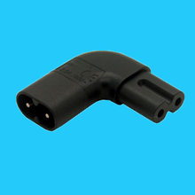 Winkeladapter "left/right" IEC60320 Stecker C8 auf Buchse C7