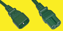 Netzkabel 2m 3x1mm² C14/C15 dunkelgrün