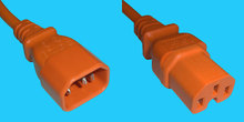 Netzkabel 0,5m 3x1mm² C14/C15 orange