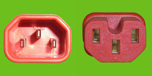 Netzkabel C14/C15 rot 3x1,0mm² 1,0m