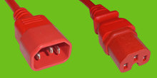 Netzkabel C14/C15 rot 3x1,0mm² 3,0m