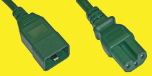 Netzkabel 2m 3x1,5mm² C20/C15 grün