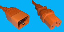 Netzkabel 2m 3x1,5mm² C20/C15 orange