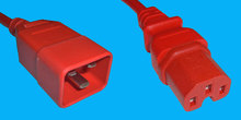 Netzkabel 1m 3x1,5mm² C20/C15 rot