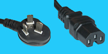 Netzkabel GB1002 90º/C15 3x1mm² 2m schwarz