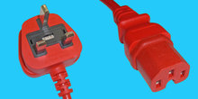 Netzkabel Warmgeräte UK/C15 2m rot