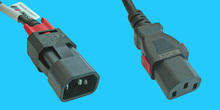 zLock C13/C14 Kabel 1,0m schwarz, 3x 1,04mm²