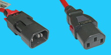 zLock C13/C14 Kabel 1,0m rot, 3x 1,04mm²