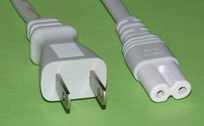 Netzkabel Japan JIS8303/C7 2x0,75mm² 2m grau