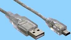 USB A/Mini B 1,8m Anschlusskabel transparent