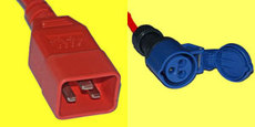Netzkabel CEE16 Kupplung/C20, 16A 2m, rot