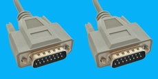 D15M/M Anschlusskabel, 1m, 1:1, grau