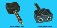 6,3mm/3,5mm Stereo Y-Adapter