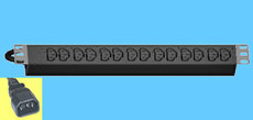 19" Rack PDU, 14x C13, Kabel 2,5m mit C14 Stecker