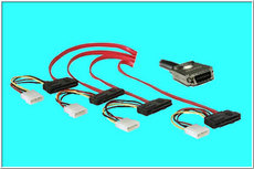 SAS Kabel SFF-8470 / 4x SATA+PWR 0,75m