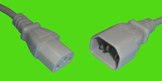 Verlängerungskabel C13/C14 1m hellgrau, 1mm²