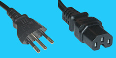 Netzkabel Brasilien/C15 3x1mm² 2m schwarz