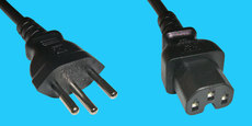 Warmgeräte Netzkabel 1m 3x1mm² T12/C15 schwarz