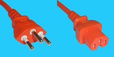 Warmgeräte Netzkabel 2m 3x1mm² T12/C15 orange
